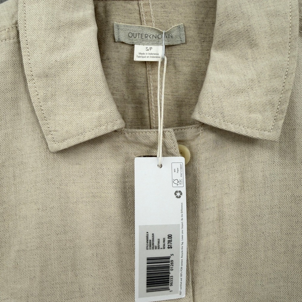OUTERKNOWN Station Jumpsuit Womens Small Natural Beige Linen Cotton Utility NEW - Picture 9 of 16